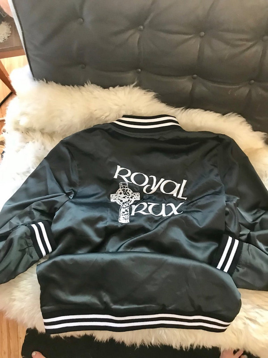 XL ROYAL BLACK Fergadelic ROYAL TRUX "satin" TOUR JACKET Royal Trux