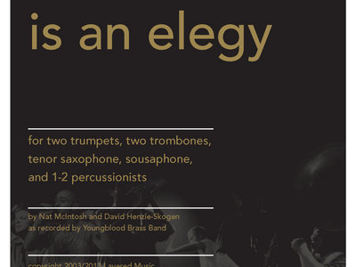 'Is An Elegy' Sheet Music (score/parts/mp3) main photo