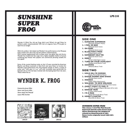 英7” Wynder K. Frog Sunshine Superman WI3011  Records /00080 Sunshine Superman - YouTube