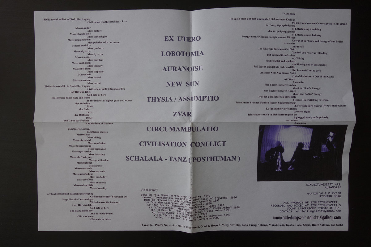 EINLEITUNGSZEIT - Auranoise - original DIY handmade CD | Nomad Sky 