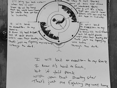 Handwritten Lyrics Artwork For Through The Dark Single Atlas Gray