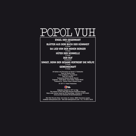 Coeur de verre | Popol Vuh | Wah Wah Records Supersonic Sounds