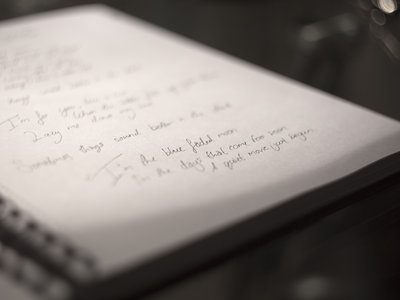 Handwritten lyrics : Any song main photo
