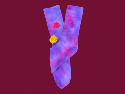 Tie-Dye Socks with Embroidered Smiley Patch main photo