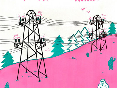 Hand Drawn A2 Poster 'Yetis & Pylons' main photo