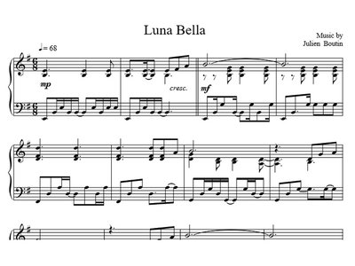 Luna Bella Song Music Sheet main photo
