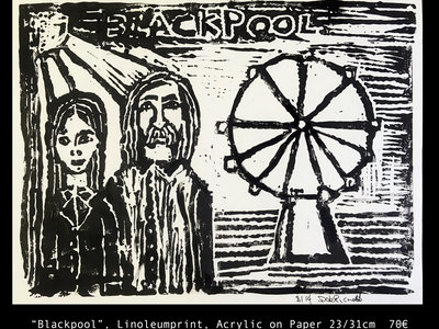 "Blackpool" Limited Edition Linoleum Print by Danielle de Picciotto (White) main photo