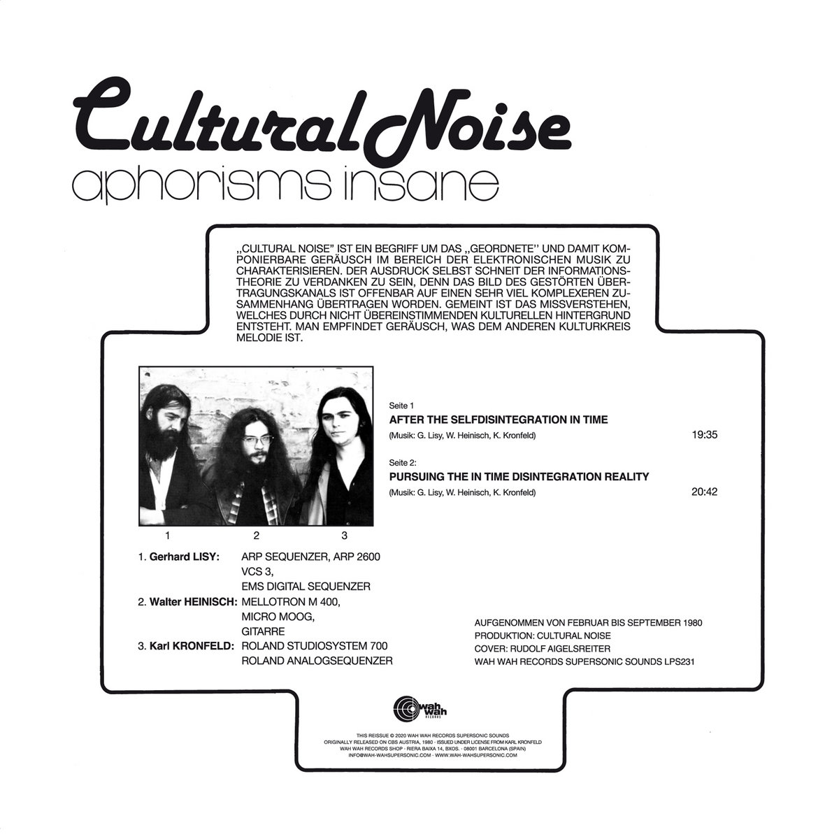 西LP Cultural Noise Aphorism Insane LPS231 Wah Wah Records /00260 0020341640_10.jpg