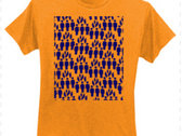 Suicide106 T Shirt - Orange with dark navy blue print. photo 