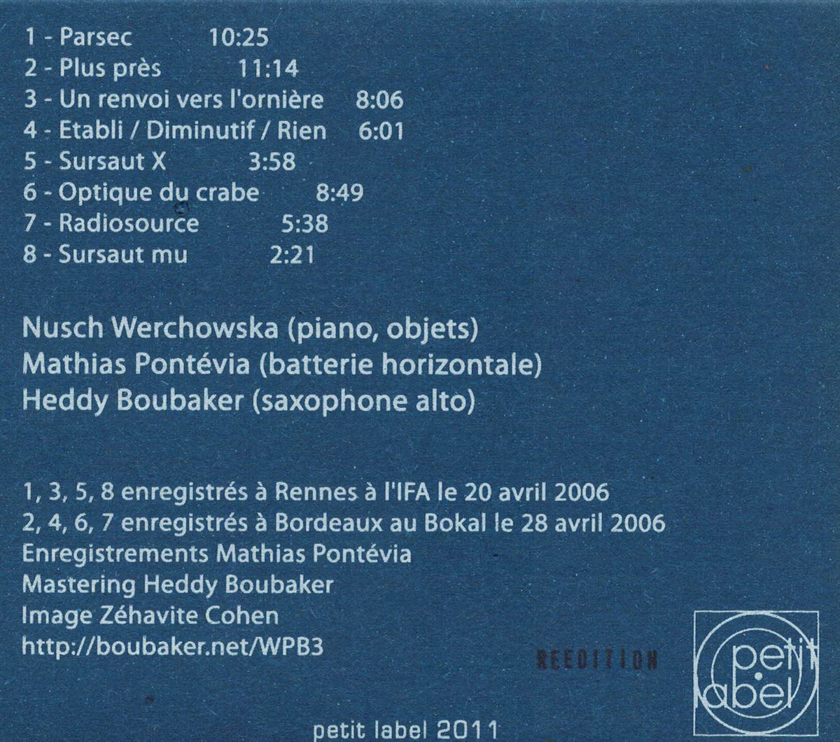 Décalage vers le rouge Werchowska / Pontévia / Boubaker COLLECTION PETIT LABEL SON