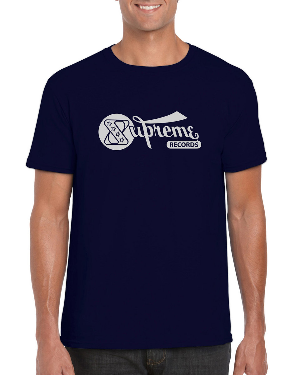navy blue supreme shirt