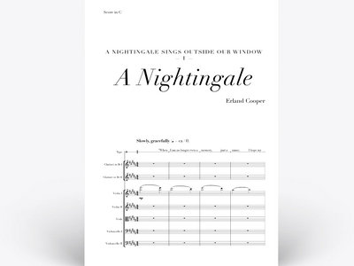 A Nightingale - LTD Edition 15 page full score, sheet music A4 print bound pack - SIGNED main photo