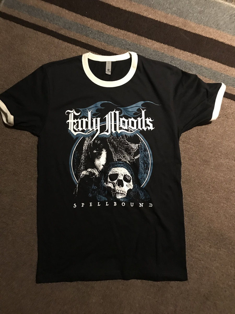 ★BADBLOOD★ MYSTIC SHIELD PRINT RINGER T-SHIRT Badblood Mystic Oval Logo Jersey Ringer T-Shirt - Black
