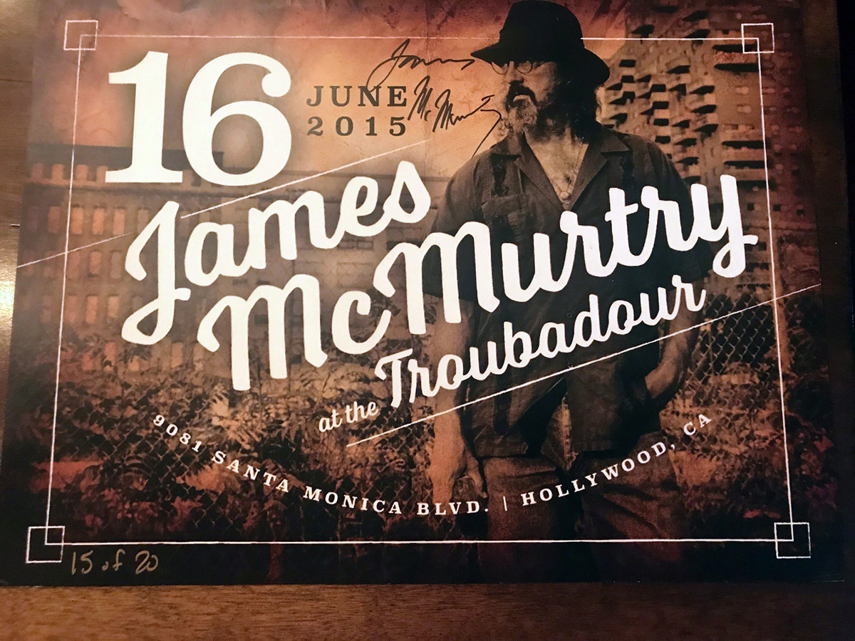 Troubadour Show Poster LIMITED EDITION James McMurtry