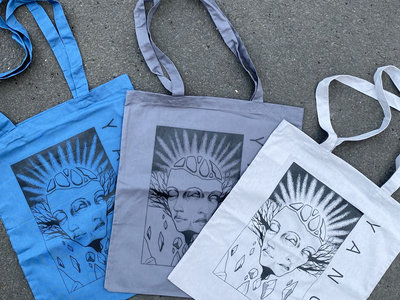 "Two-faced god" Tote Bag (airforce blue, graphite grey, light grey) main photo