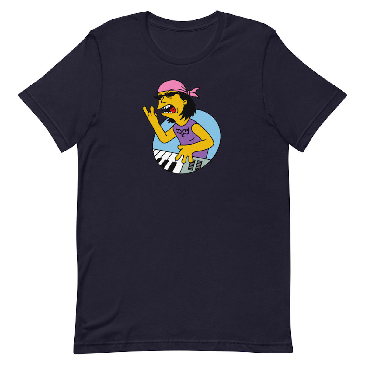 Cartoon Ryo Short-Sleeve Cotton T-Shirt (Navy) | Ryo Okumoto