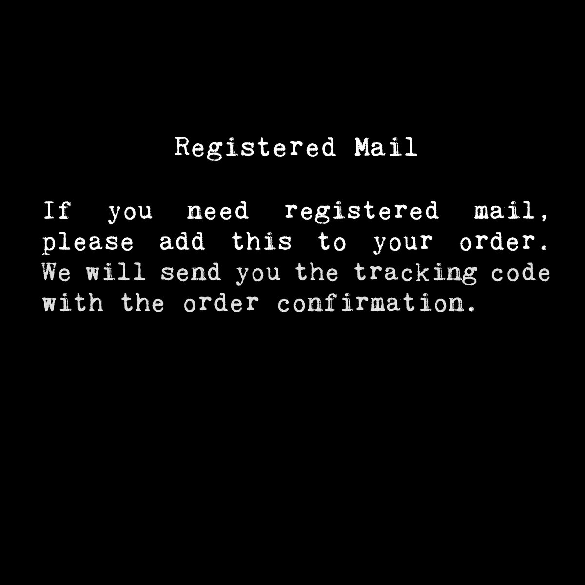 Registered Mail | GERÄUSCHMANUFAKTUR