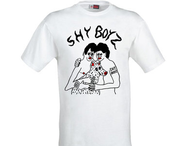 Shy Boyz Hugging Men Doggie T-Shirt designed by Annson main photo