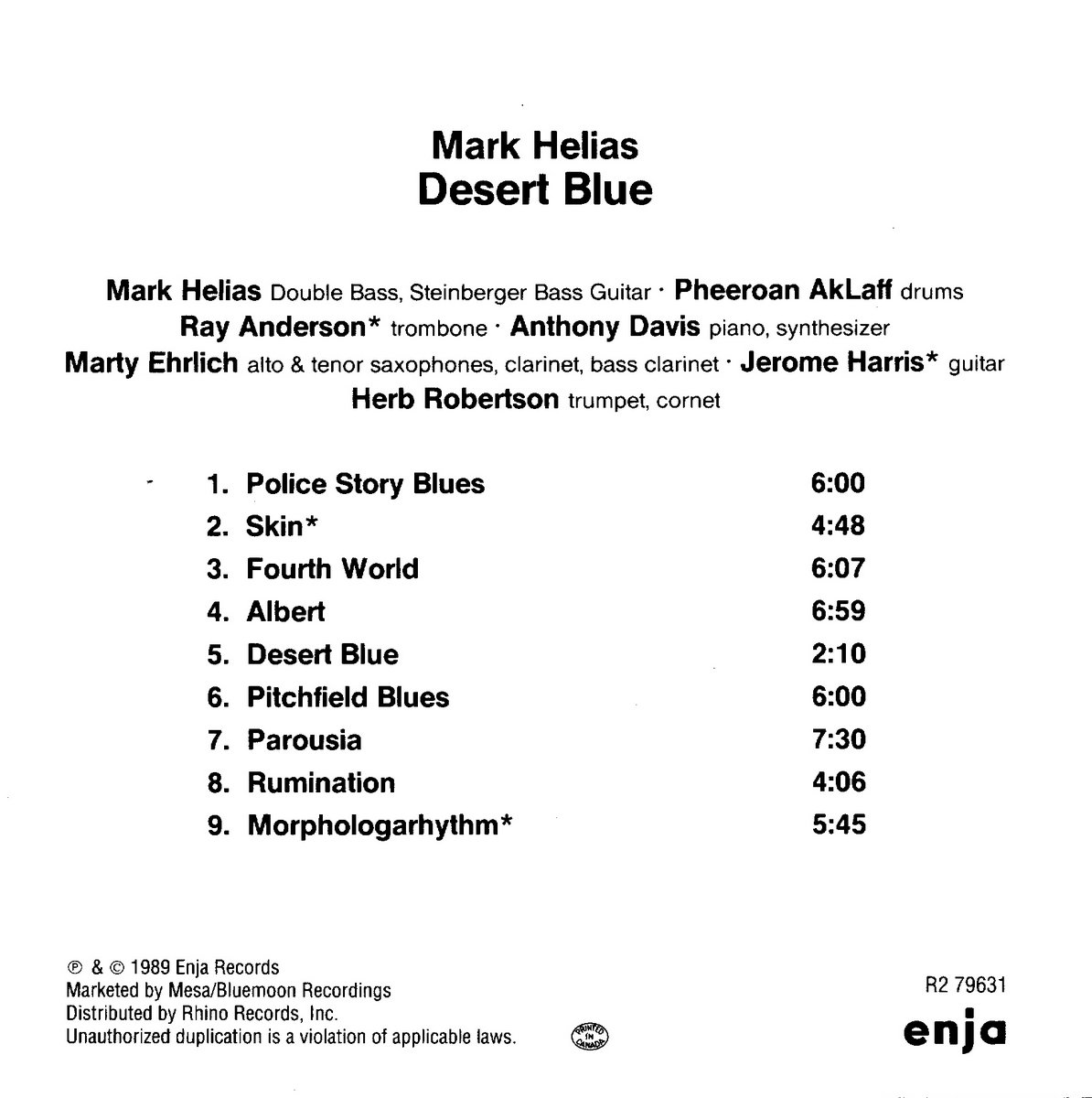 Desert Blue Mark Helias