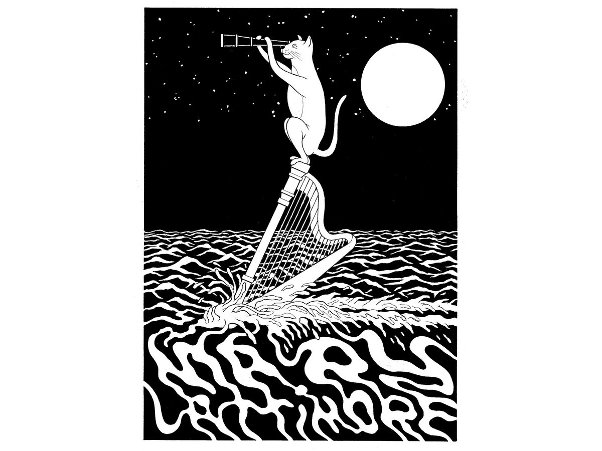 Off White Ocean Cat T Shirt Mary Lattimore