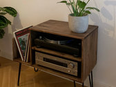 Hand crafted Circles & Stones record player table photo 