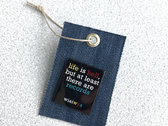 "life is hell, but at least there are records" nickel and enamel pin photo 