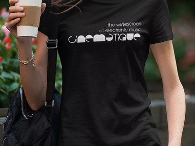 Cinematique logo t-shirt female, black with white print main photo