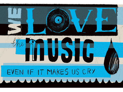 Uptempo Tea Towel #1 - We Love The Music....Blue main photo