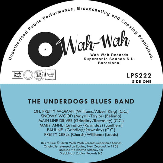 西LP Underdogs (4) The Underdogs Blues Band LPS222 Wah Wah Records /00260 LP UNDERDOGS (4) The Underdogs Blues LPS222 Wah Wah Reco