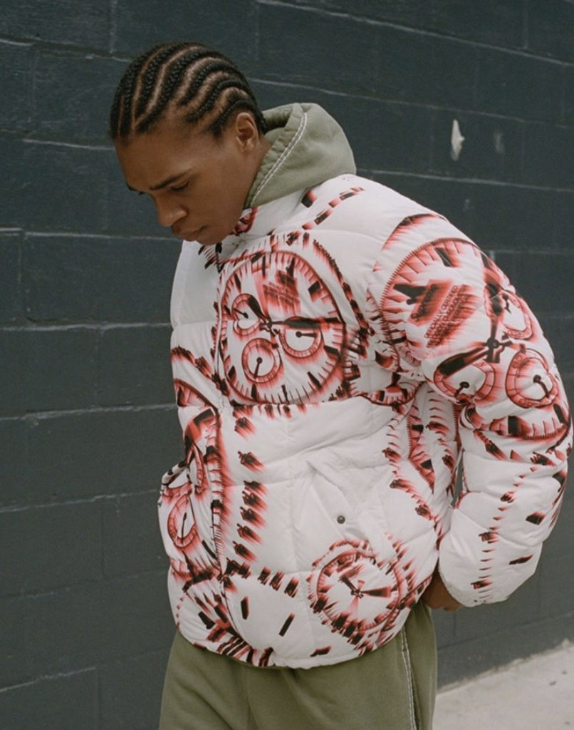 Supreme watches hotsell reversible puffy jacket