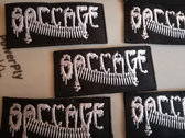 Embroidered patch 'saccage logo' white on black photo 
