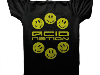 DJ PIERRE'S ACID NATION GOLD SMILER T-SHIRT / BLACK main photo