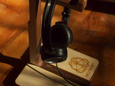 Wooden headphone stand / desktop or wall photo 