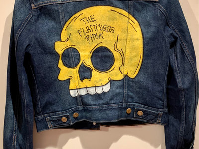 Flamingos Skull Denim Jacket | The Flamingos Pink