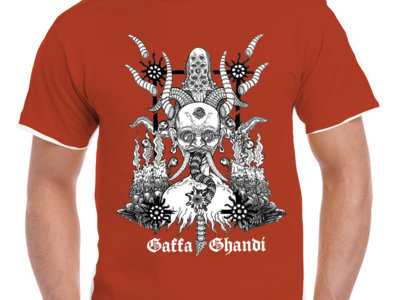 T-Shirt Cosmic Horror Ghandi - B/W on ANTIQUE ORANGE main photo
