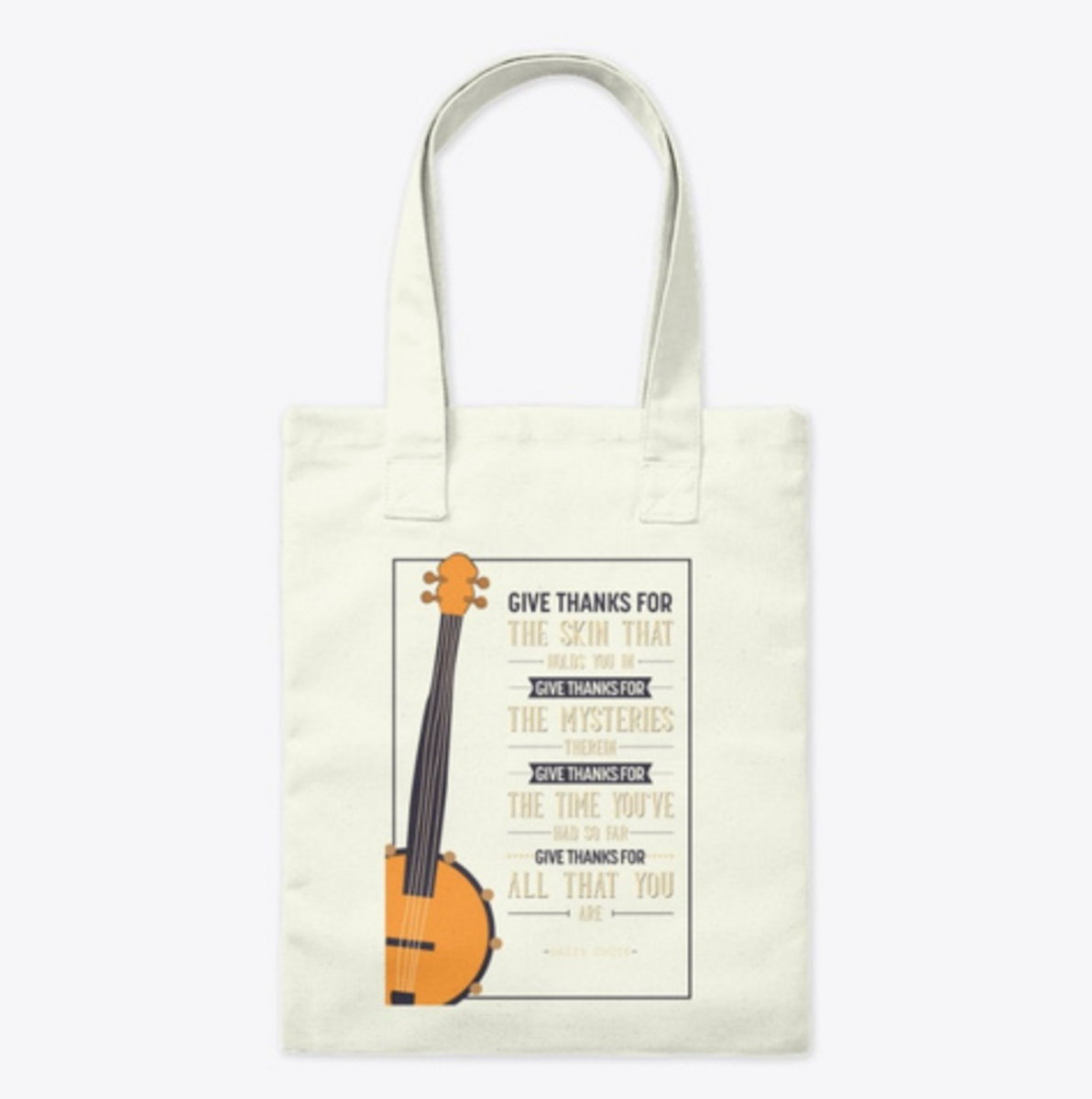 Handmade Tote Bags with Give Thanks Lyrics