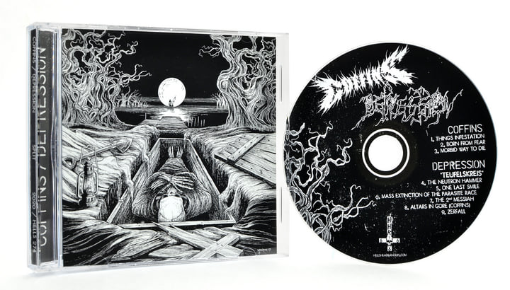 Split | COFFINS / DEPRESSION | HELLS HEADBANGERS Records