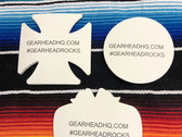 Set of 3 Large Full Color Gearhead Stickers photo 