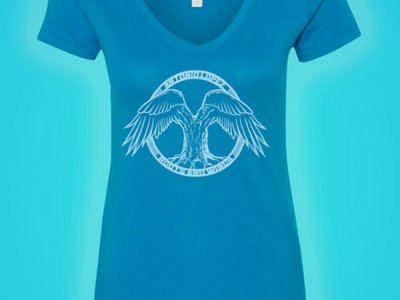 Roots and Wings Woman's V-neck- Turquoise main photo
