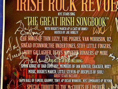 NY SUPER SALE SALE ! 80 % Off ! Triple Bundle-21st ANNIV All-Star Irish Rock Revue T-SHIRT with Matching, signed 11 x 17 Poster &  Rogue's March CD "NEVER FEAR" main photo