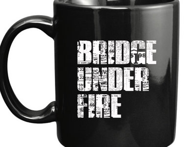 Bridge Under Fire Black Coffee Mug main photo