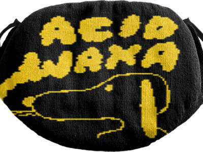 Acid Waxa knitted cotton knit face mask (BLACK/YELLOW) main photo