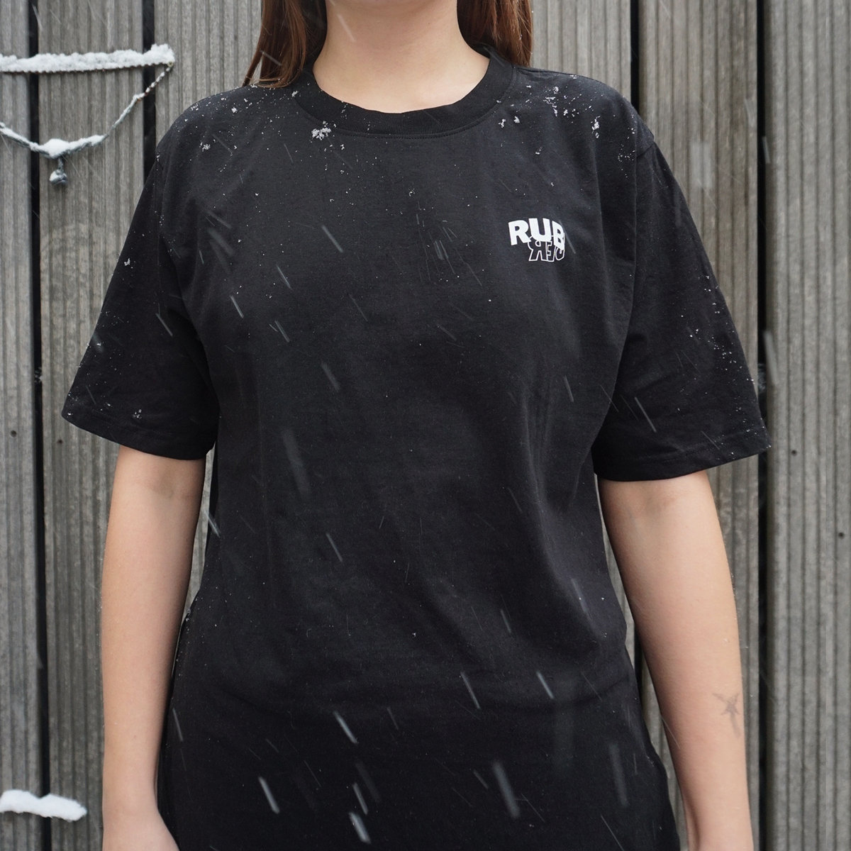 paneel binnen verzekering RUBBERTIJD heavy, organic T-Shirt (black, oversized) | RUBBER
