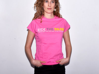 T-shirt Ride the tiger Femme/Enfant 100% coton bio rose logo RTT main photo
