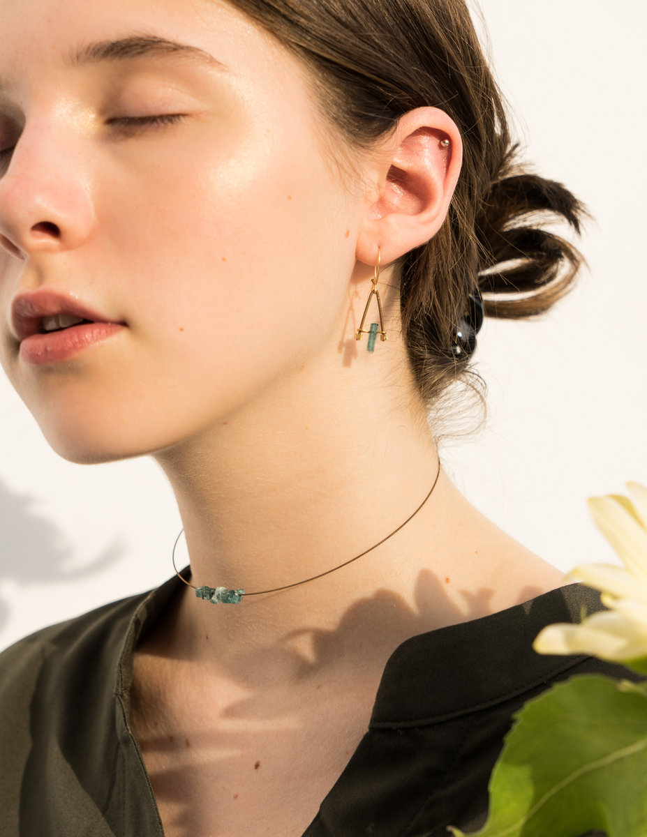 Blue Tourmaline Guitar String Necklace Greta Ruth