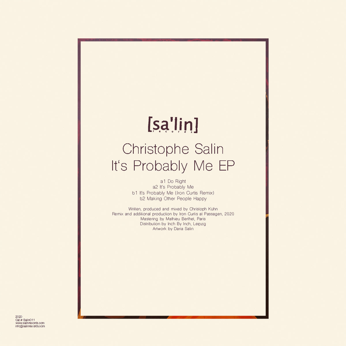 It’s Probably Me EP Christophe Salin Salin Records