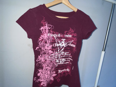 Custom Pink Tee with Romantic Lettering (XS-S) main photo