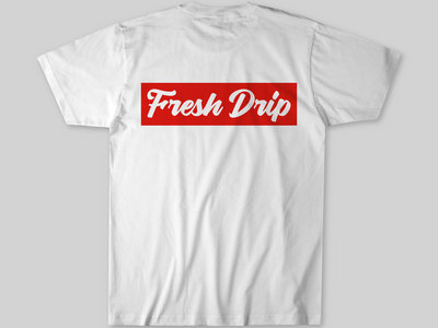 White 'Fresh Drip' T-Shirt (Red Print) main photo