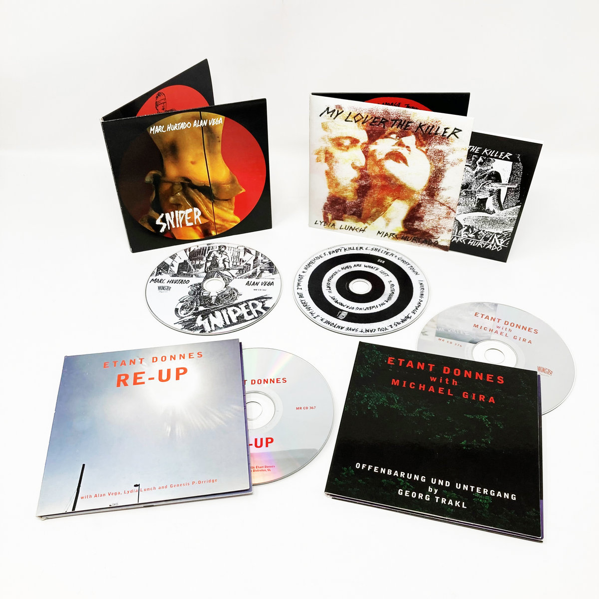 Pack Experimental: MARC HURTADO ALAN VEGA “Sniper” - ETANT DONNES with MICHAEL GIRA “Offenbarung Und Untergang” - ETANT DONNES “Re-Up” - LYDIA LUNCH MARC HURTADO “My Lover The Killer” | Munster Records Pack Experimental: MARC HURTADO ALAN VEGA “Sniper” - ETANT DONNES with MICHAEL GIRA “Offenbarung Und Untergang” - ETANT DONNES “Re-Up” - LYDIA LUNCH MARC HURTADO “My Lover The Killer” | Munster Records