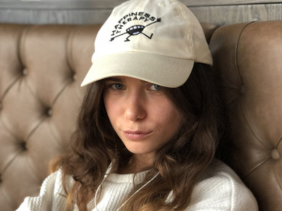 Happiness Therapy embroidered cap : cream main photo
